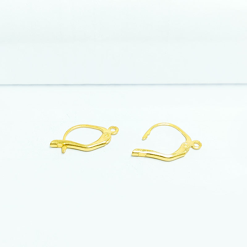 Handcrafted 18K Gold Overlay Leverback Earring Wire From India
