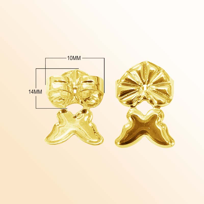 Handcrafted 18K Gold Overlay Bow And Cross Earring Wire From India