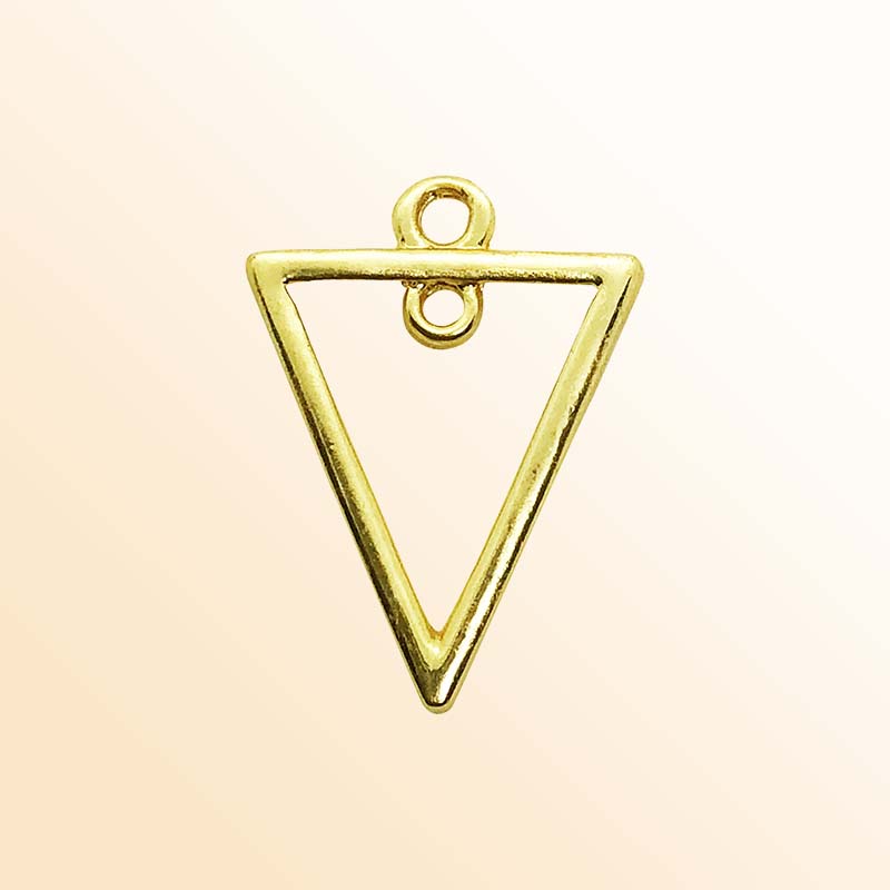 Handcrafted 18K Gold Overlay Triangle Frame Jewelry Connector From India