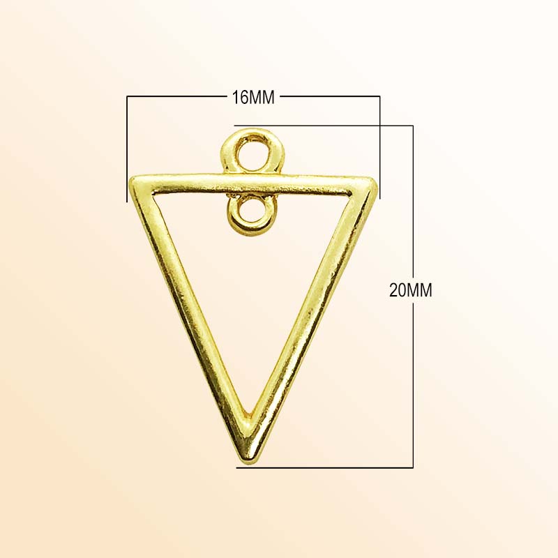 Handcrafted 18K Gold Overlay Triangle Frame Jewelry Connector From India