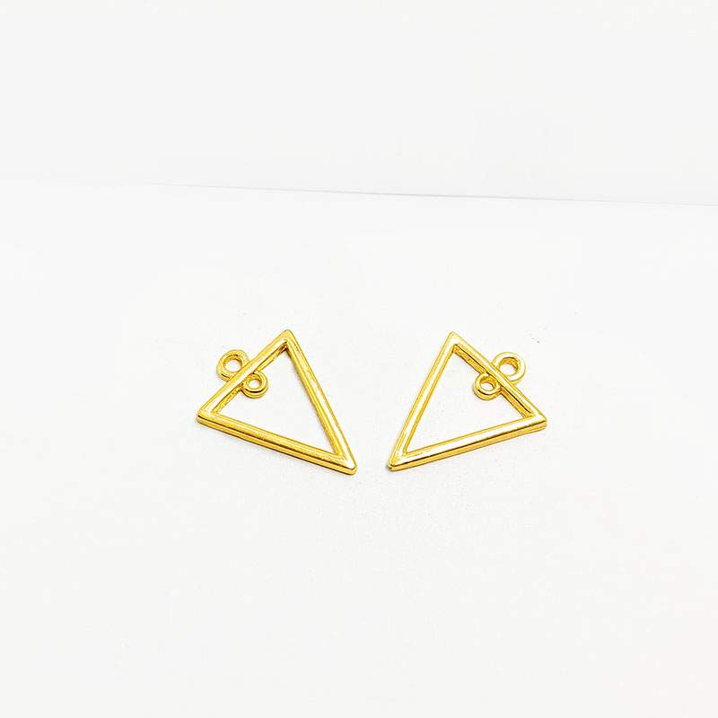 Handcrafted 18K Gold Overlay Triangle Frame Jewelry Connector From India