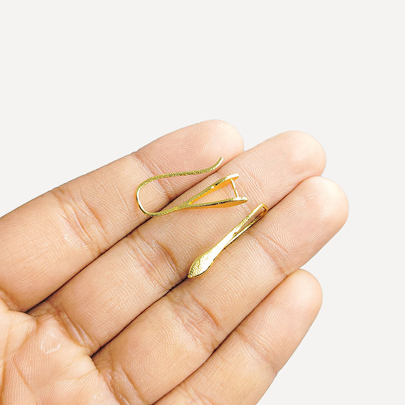 Handcrafted 18K Gold Overlay Teardrop Frame Earring Wire From India