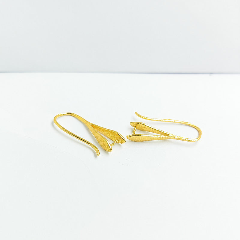 Handcrafted 18K Gold Overlay Teardrop Frame Earring Wire From India