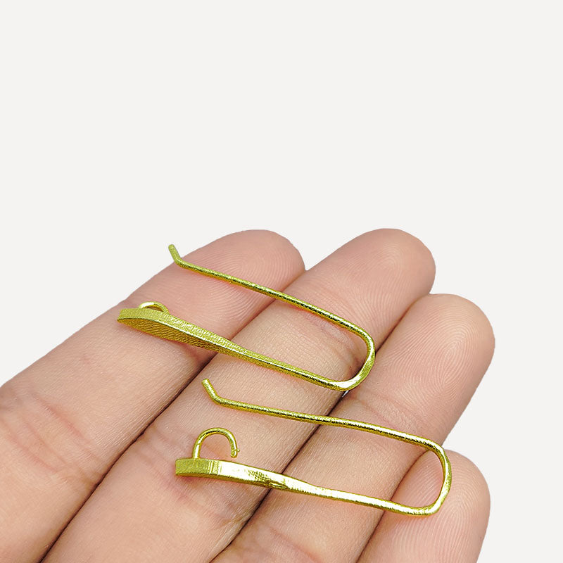 Handcrafted 18K Gold Overlay Pointed Drop Earring Wire From India
