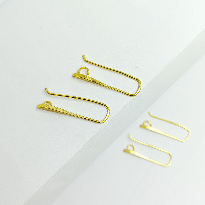 Handcrafted 18K Gold Overlay Pointed Drop Earring Wire From India