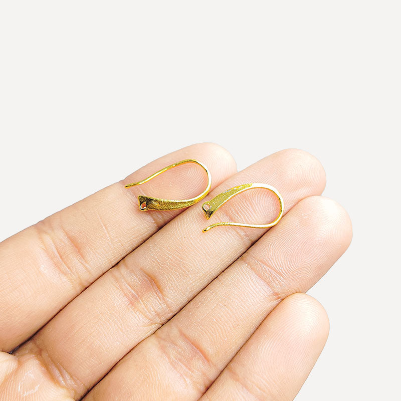 Handcrafted 18K Gold Overlay Tapered Loop Earring Wire From India