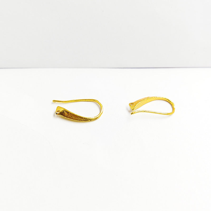 Handcrafted 18K Gold Overlay Tapered Loop Earring Wire From India