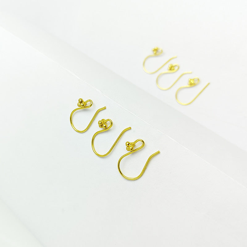 Handcrafted 18K Gold Overlay Elongated Loop Earring Wire From India