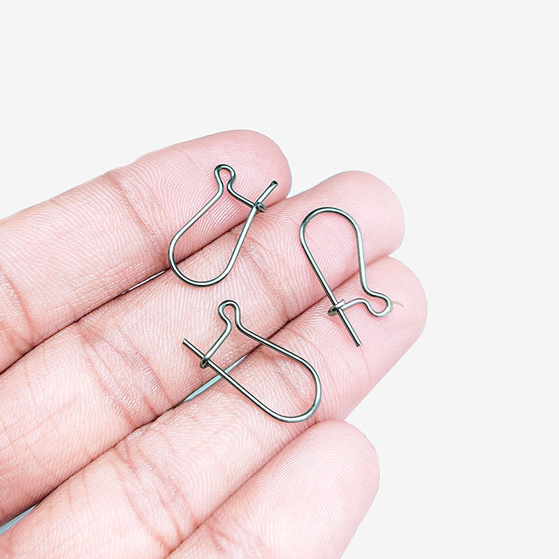 Handcrafted Black Rhodium Overlay Long Hook Earwire Jewelry Finding From India