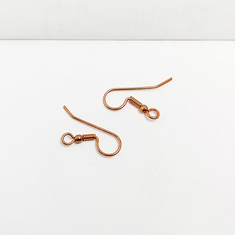 Handcrafted Rose Gold Overlay Coil Ball Hook Earwire From India For Designer Earrings