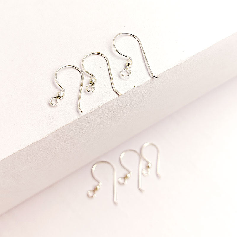 Handcrafted Silver Overlay Bead Earwire from India with polished finish