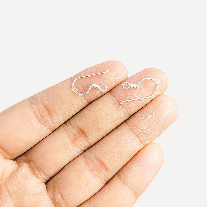 Handcrafted Silver Overlay Coil Hook Earwire from India with polished finish
