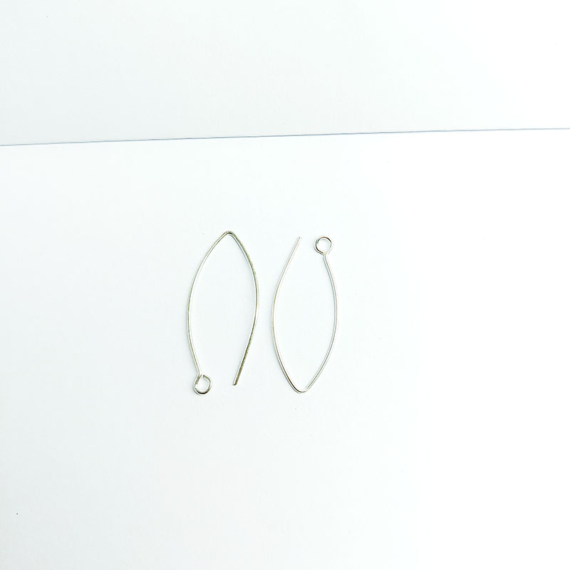 Handcrafted Silver Overlay Marquise Earwire from India with polished finish
