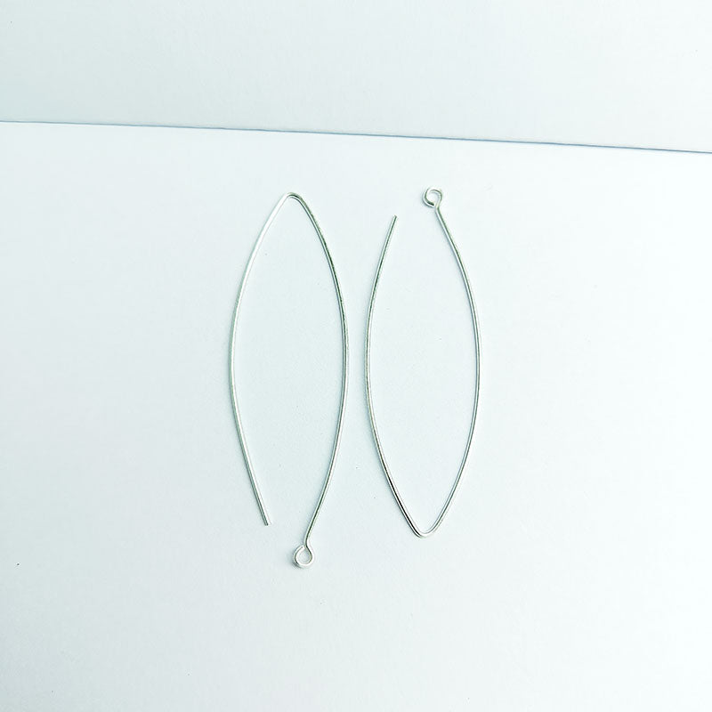 Handcrafted Silver Overlay Marquise Earwire from India with polished finish