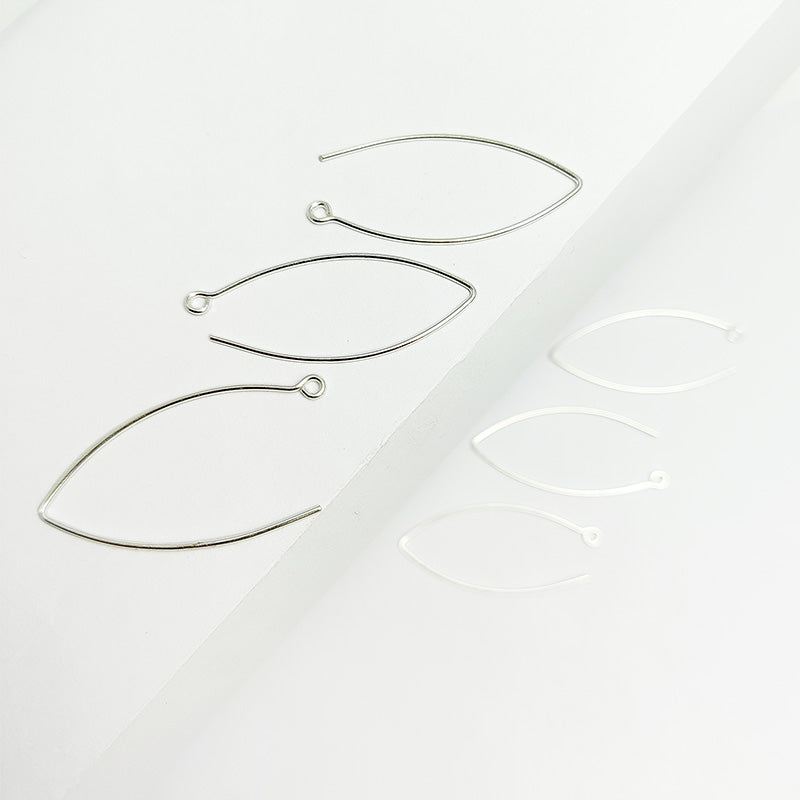 Handcrafted Silver Overlay Marquise Earwire from India with polished finish
