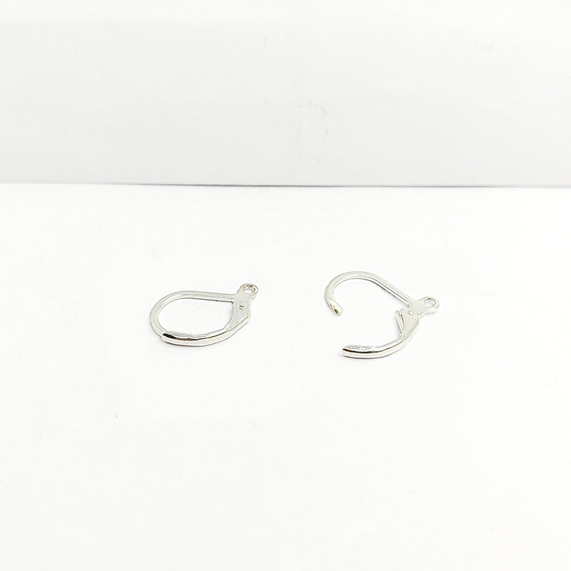 Handcrafted Silver Overlay Leverback Hoop Earwire from India with polished finish