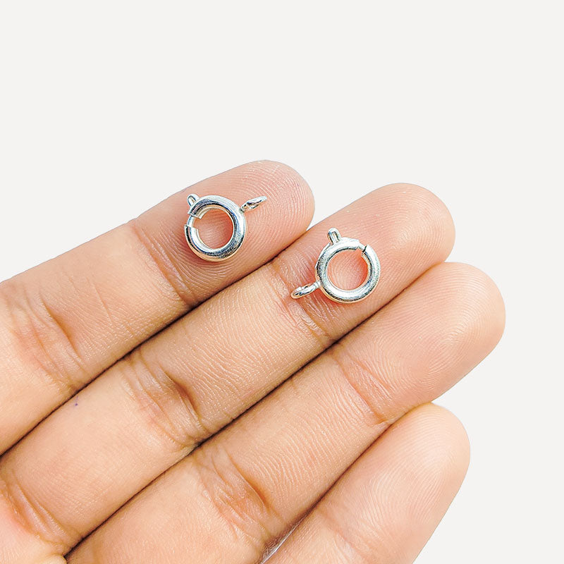Handcrafted Silver Overlay Spring Ring Clasp from India with polished finish