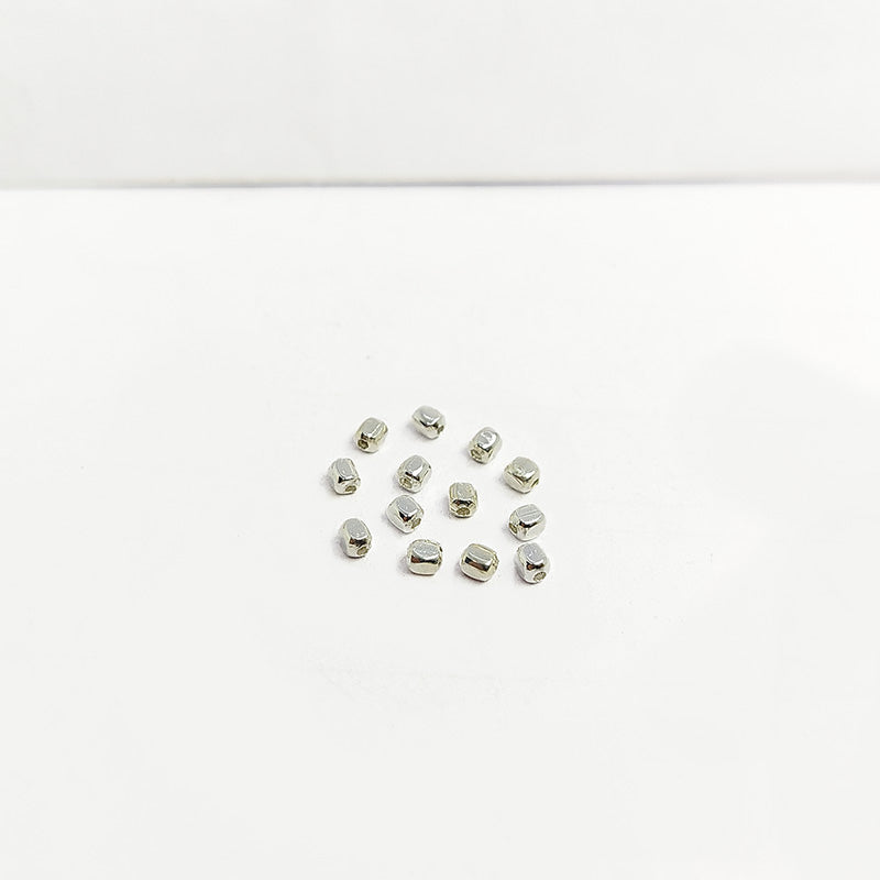 Handcrafted Silver Overlay Crimp Bead from India with polished finish