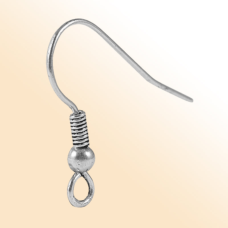 Handcrafted Silver Overlay Fish Hook Earwire from India for earring making