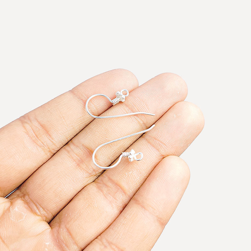 Handcrafted Silver Overlay Beaded Earwire from India for jewelry making