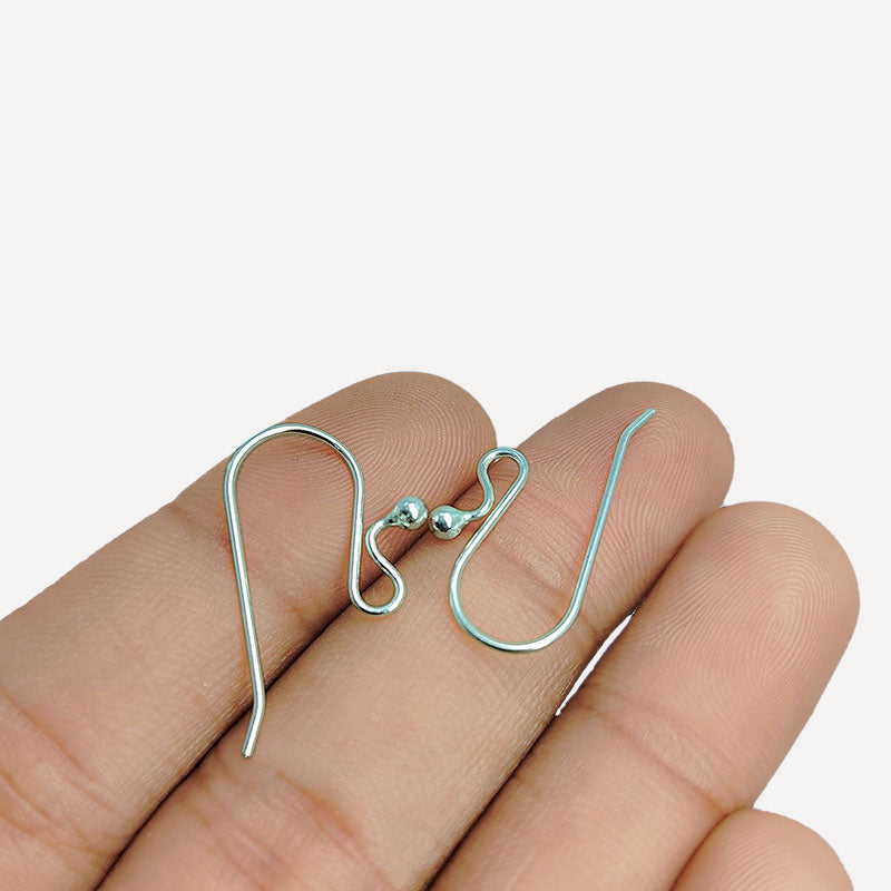 Handcrafted Silver Overlay Ball End Earwire from India for elegant jewelry designs