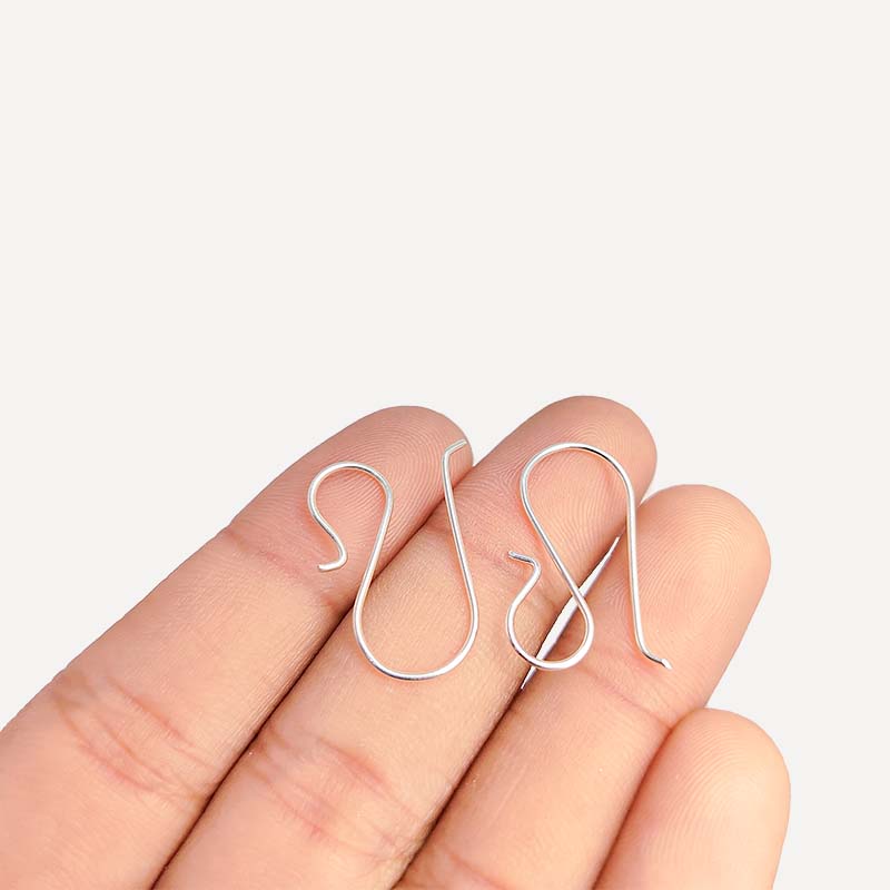 Handcrafted Silver Overlay Open Hook Earwire from India with polished minimalist finish
