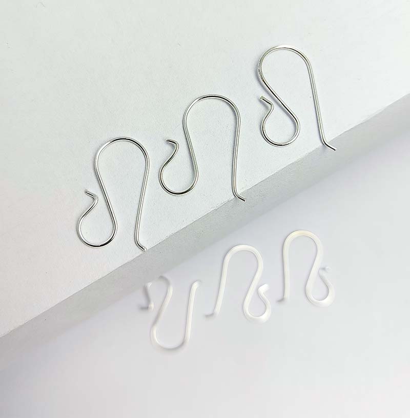 Handcrafted Silver Overlay Open Hook Earwire from India with polished minimalist finish