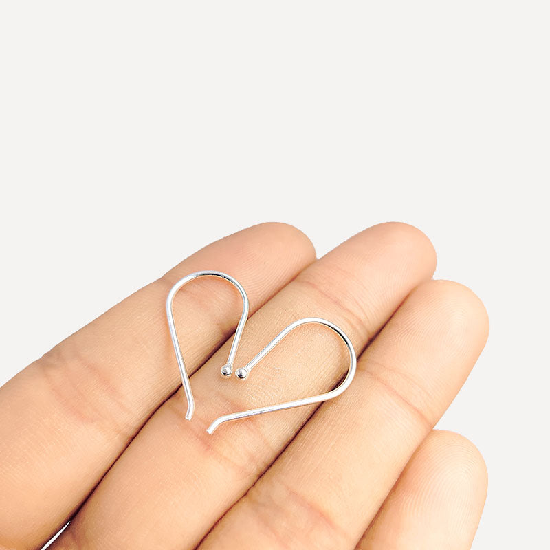 Handcrafted Silver Overlay Ball End Earwire from India with polished minimalist design