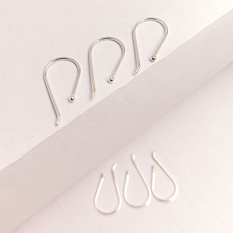 Handcrafted Silver Overlay Ball End Earwire from India with polished minimalist design