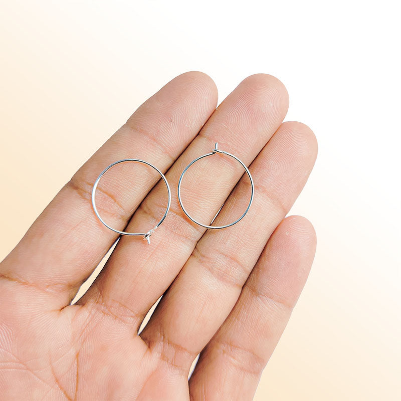 Handcrafted Silver Overlay Round Hoop Earwire from India with polished classic finish