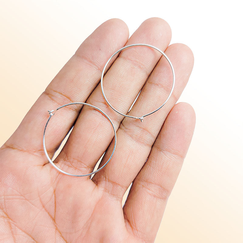 Handcrafted Silver Overlay Round Hoop Earwire from India with polished classic finish