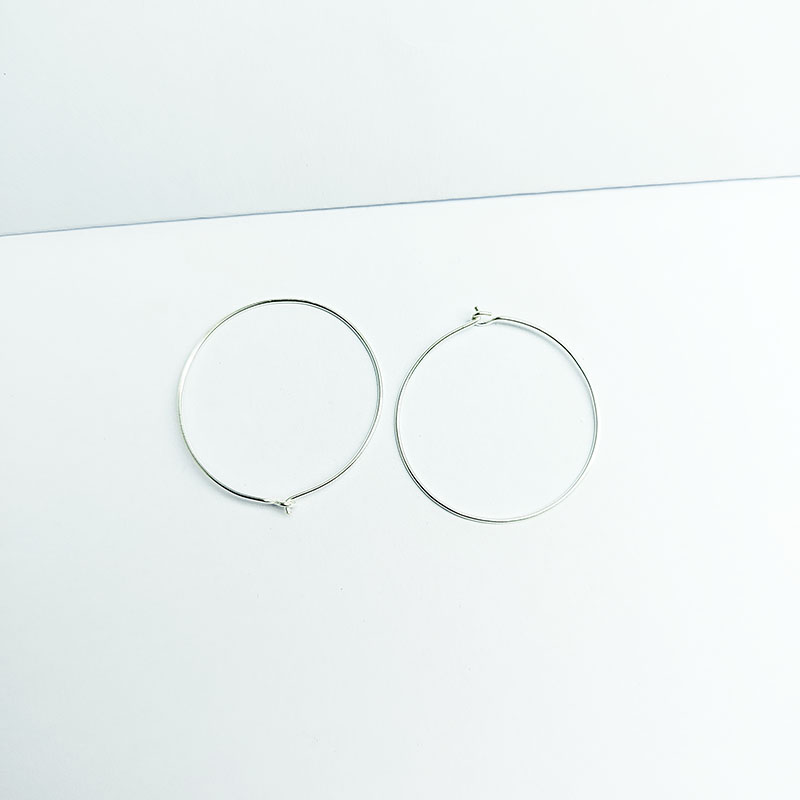 Handcrafted Silver Overlay Round Hoop Earwire from India with polished classic finish