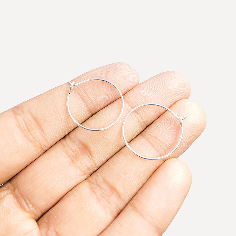 Handcrafted Silver Overlay Round Hoop Earwire from India with polished classic finish