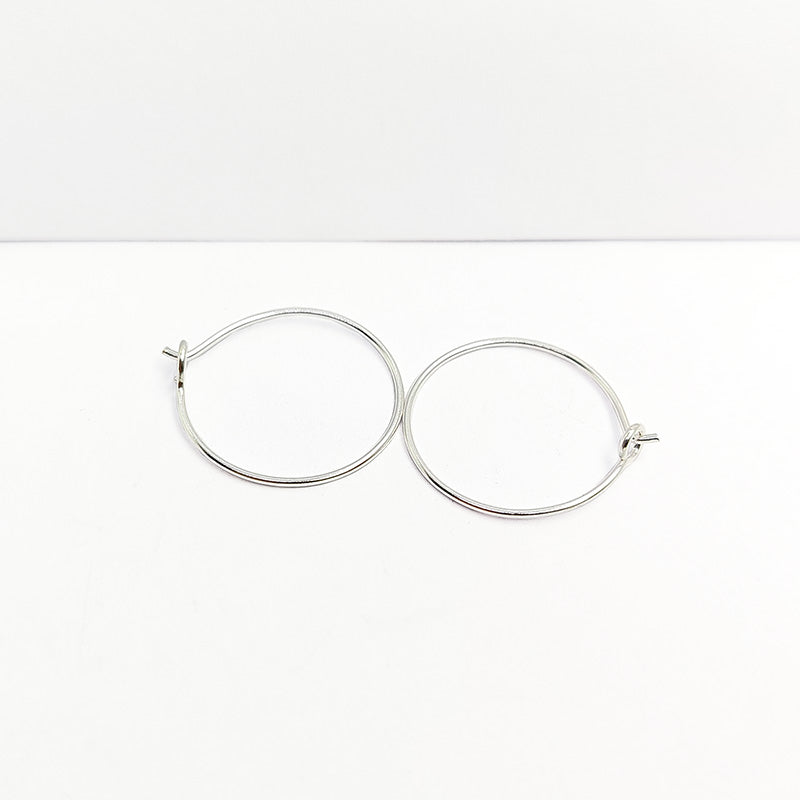 Handcrafted Silver Overlay Round Hoop Earwire from India with polished classic finish
