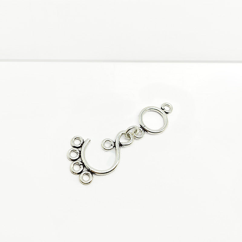Handcrafted Silver Overlay Spiral Drop Earwire from India with polished artistic finish