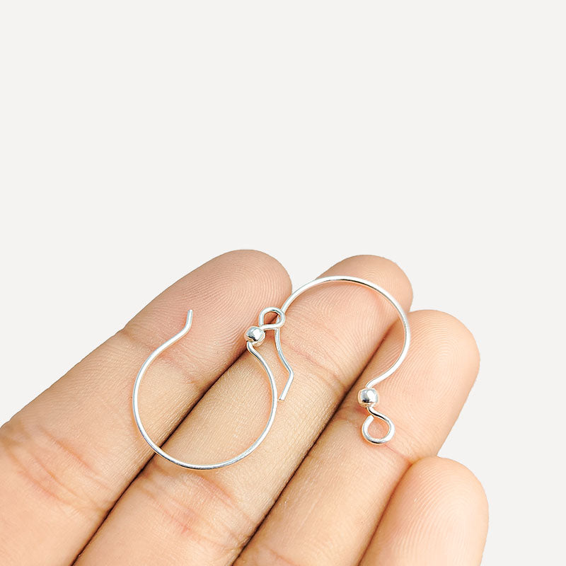 Handcrafted Silver Overlay Round Drop Earwire from India with polished silver overlay finish