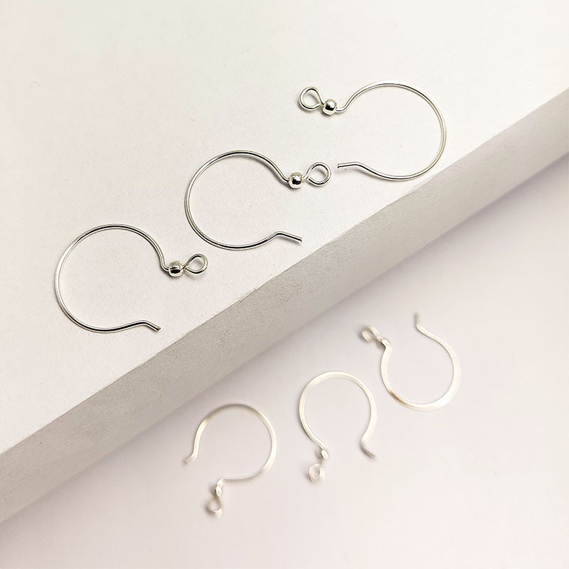 Handcrafted Silver Overlay Round Drop Earwire from India with polished silver overlay finish