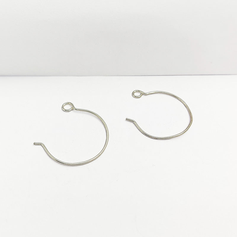Handcrafted Silver Overlay Round Loop Earwire from India with polished silver overlay finish
