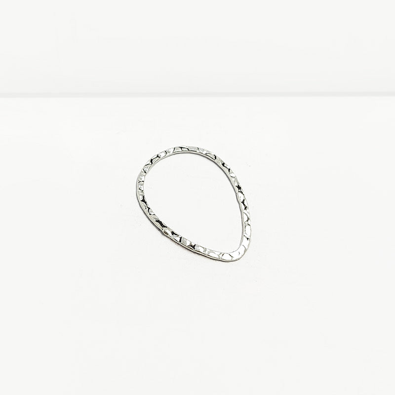 Handcrafted Silver Overlay Hammered Oval Connector from India with polished silver overlay finish