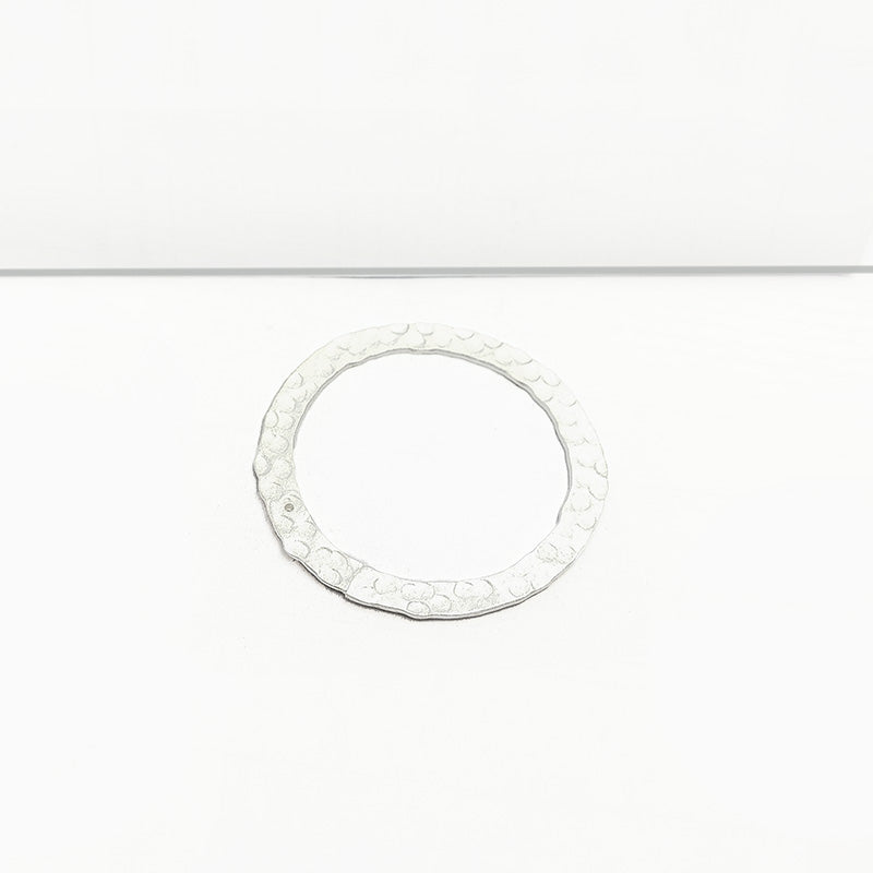 Handcrafted Silver Overlay Hammered Round Connector from India with polished textured finish