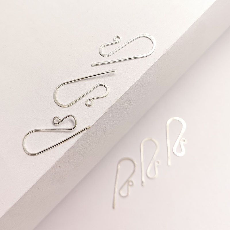 Handcrafted Silver Overlay Hammered Hook Earwire from India with polished silver overlay finish