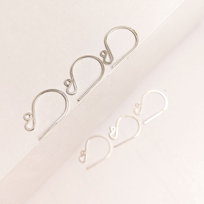 Handcrafted Silver Overlay Loop Hook Earwire from India with polished silver overlay finish