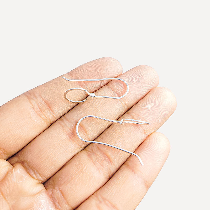 Handcrafted Silver Overlay Round Loop Earwire from India with polished silver overlay finish