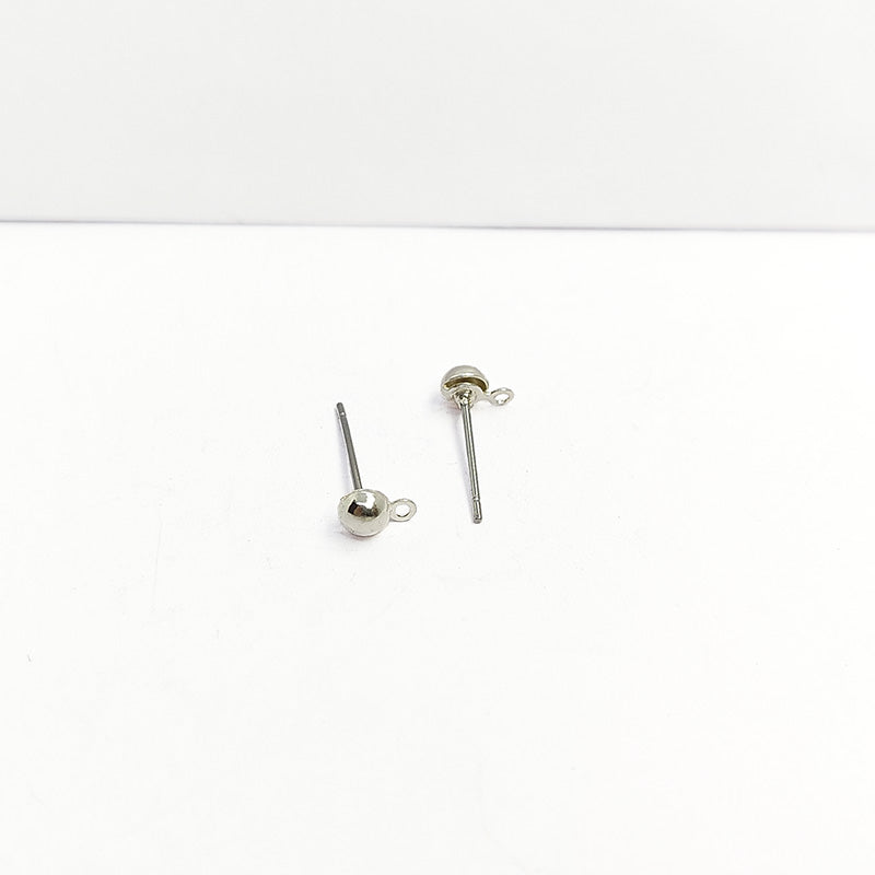 Handcrafted Silver Overlay Ball Stud Earwire from India with polished silver overlay finish