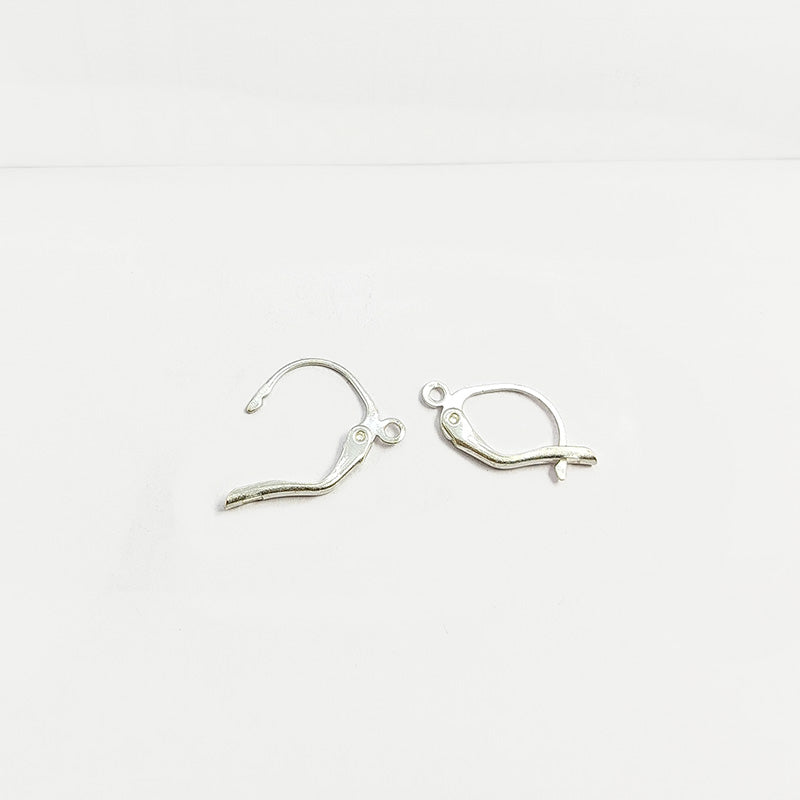Handcrafted Silver Overlay Lever Back Earwire from India with polished silver overlay finish