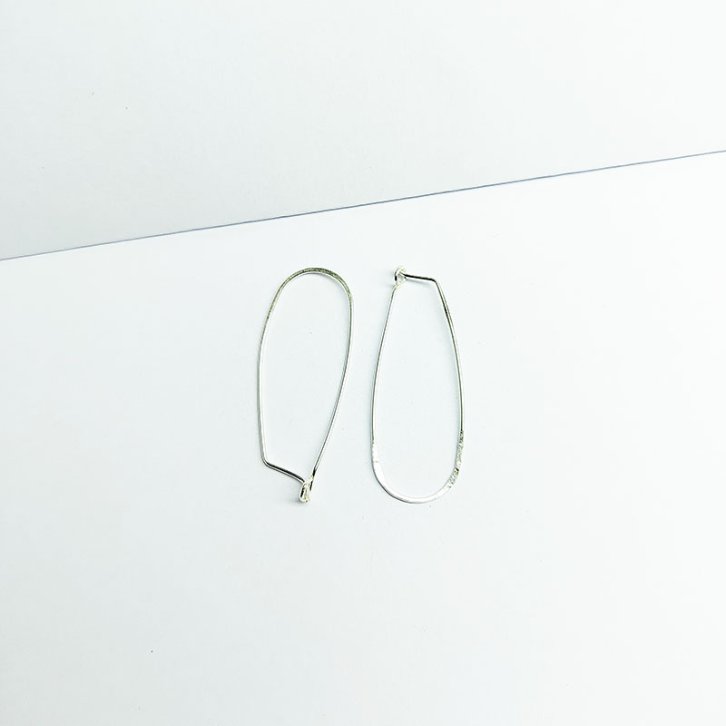 Handcrafted Silver Overlay Long Teardrop Hoop Earwire from India with polished silver overlay finish