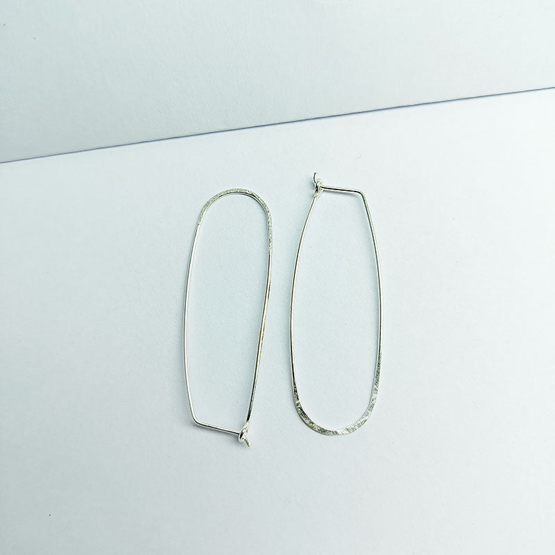 Handcrafted Silver Overlay Long Teardrop Hoop Earwire from India with polished silver overlay finish