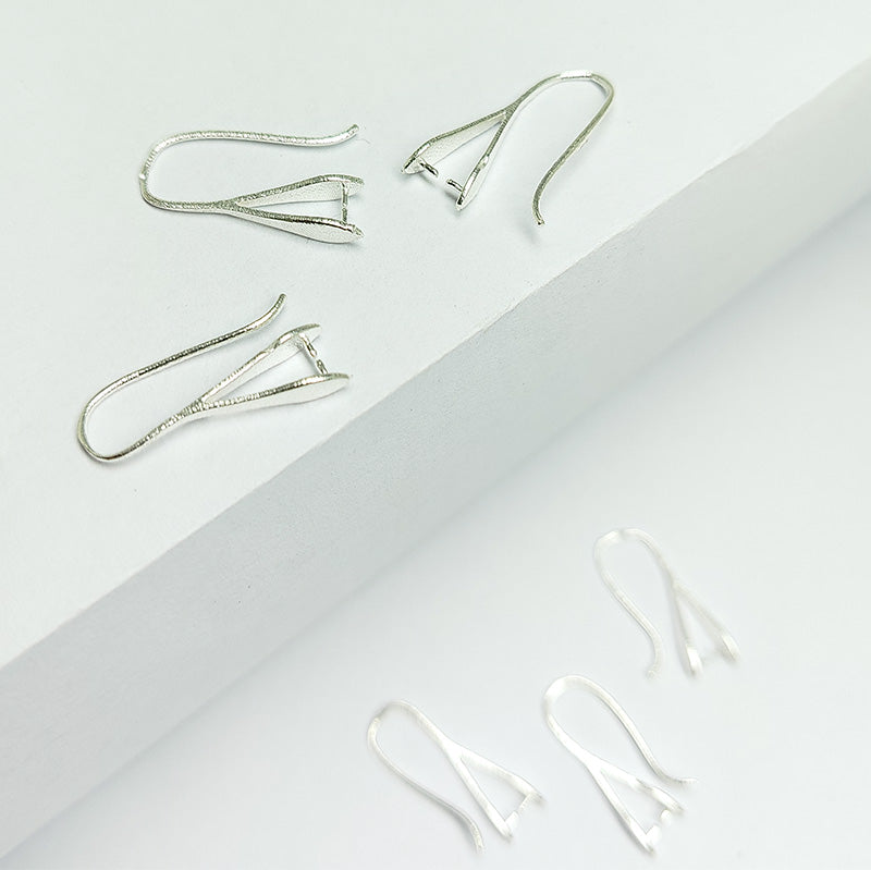 Handcrafted Silver Overlay Open Frame Earwire from India with polished silver overlay finish
