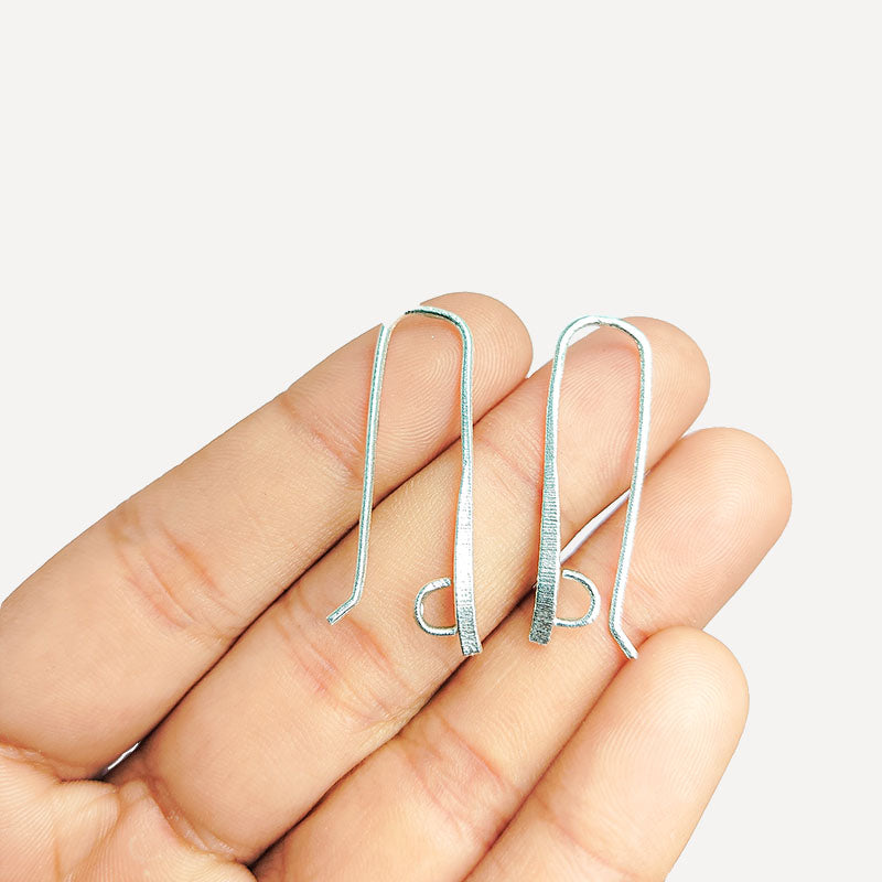 Handcrafted Silver Overlay Sleek Drop Earwire from India with polished silver overlay finish
