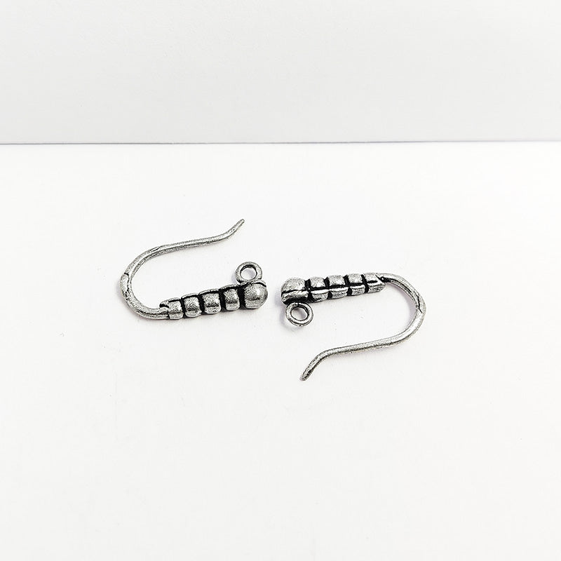 Handcrafted Silver Overlay Beaded Earwire from India with polished silver overlay finish